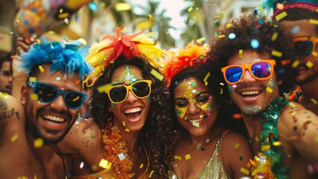 Carnaval brasileiro Grupo de amigos celebra