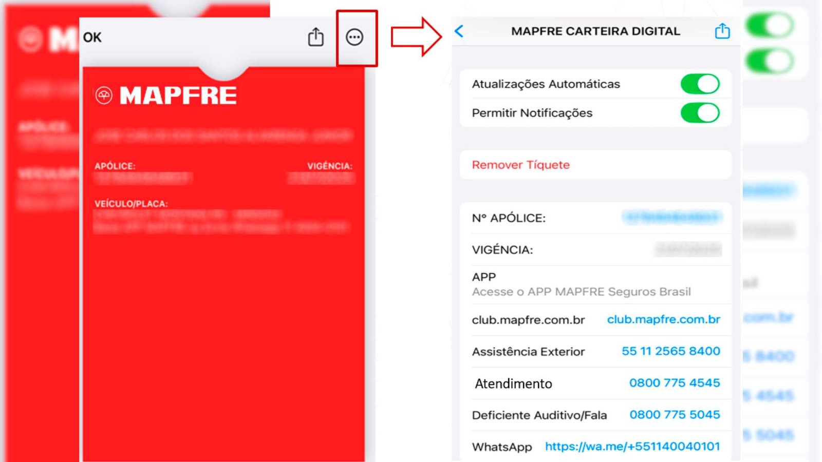 Exemplo da nova interface digital para as apólices da MAPFRE