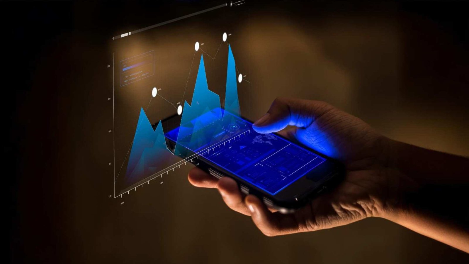 Finanças de smartphone e conceito de análise de negócios