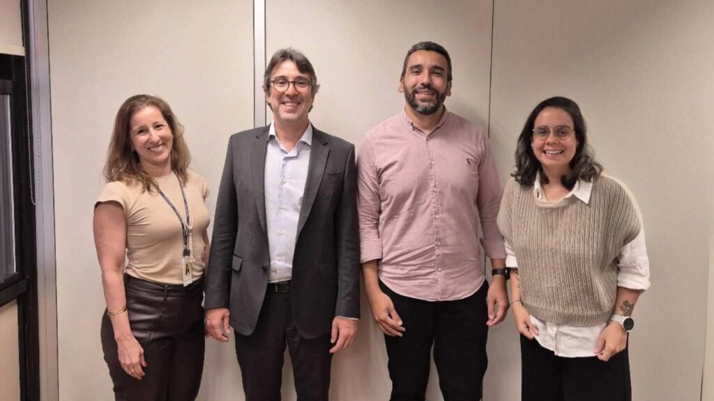 Márcia Machado, coordenadora de Assessoria Técnica do Superintendente;Alessandro Octaviani, Superintendente da Susep; Alan Leal, Diretor da Justos; Julia Lins Diretora da Susep
