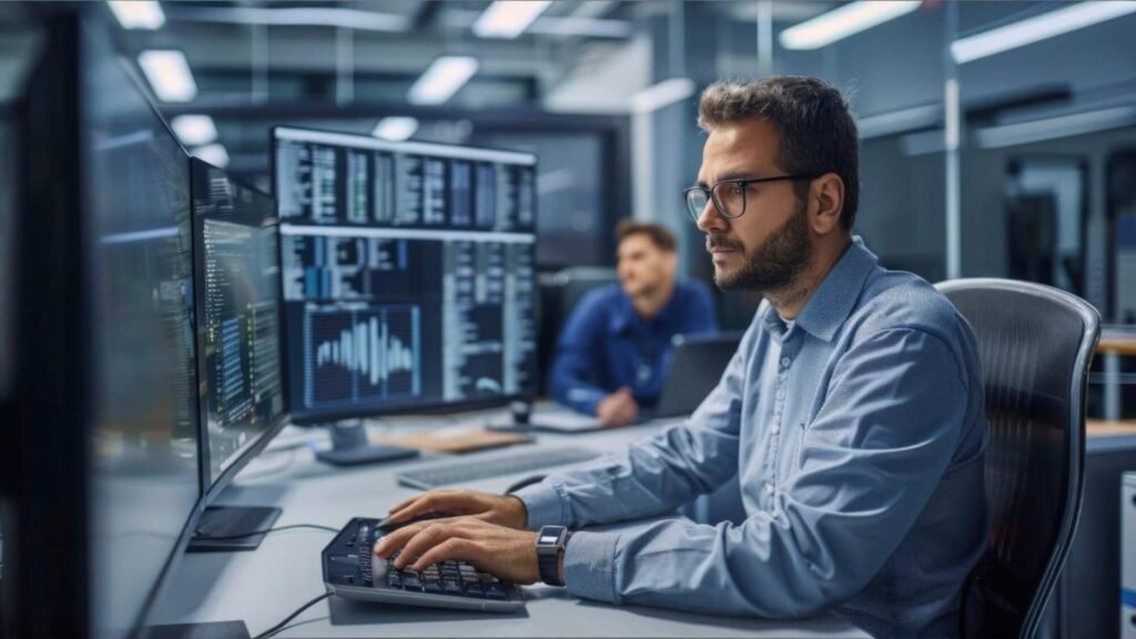 Retrato de engenheiro masculino trabalhando no campo para a celebração do Dia dos Engenheiros