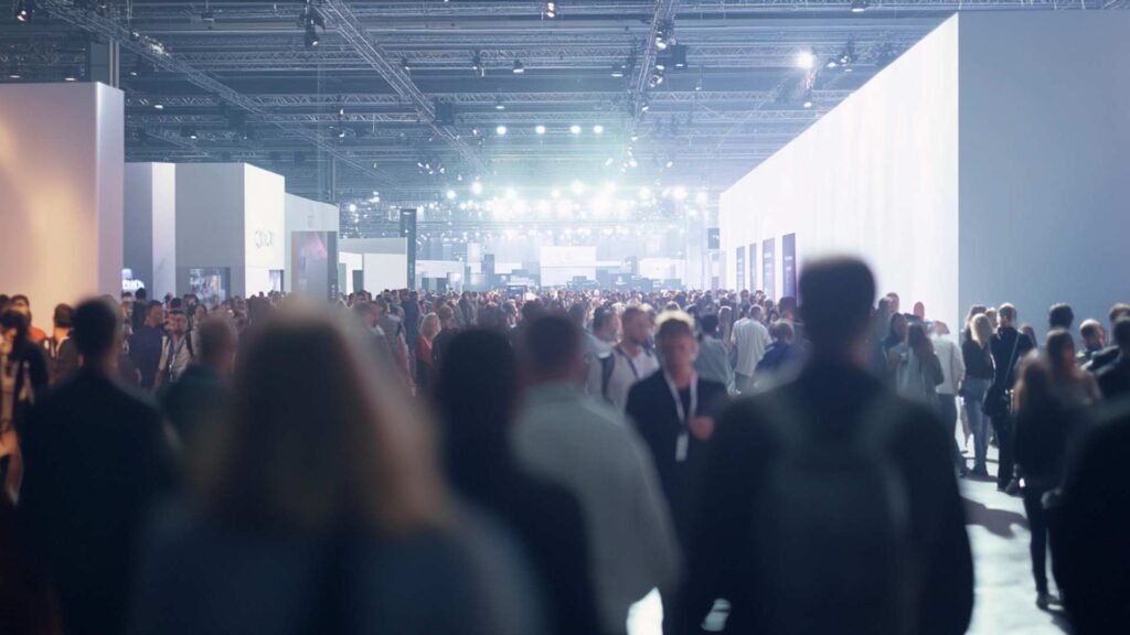 Uma imagem vibrante de uma multidão movimentada navegando por uma rua da cidade capturando a essência da vida urbana