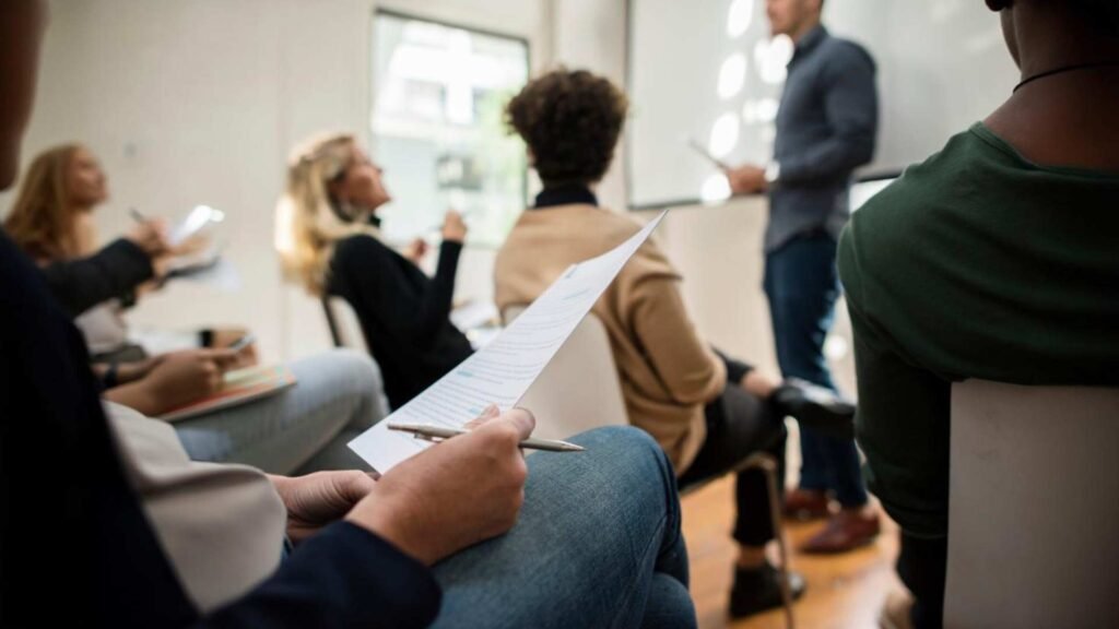 Pessoas negócio, em, um, reunião