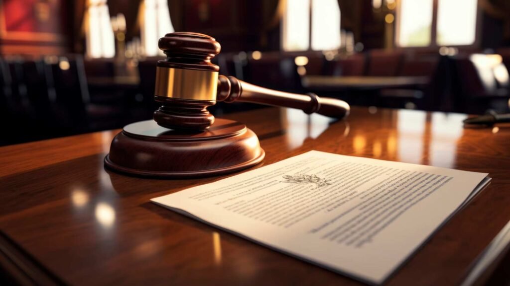 Vista de martelo 3d para o dia do advogado